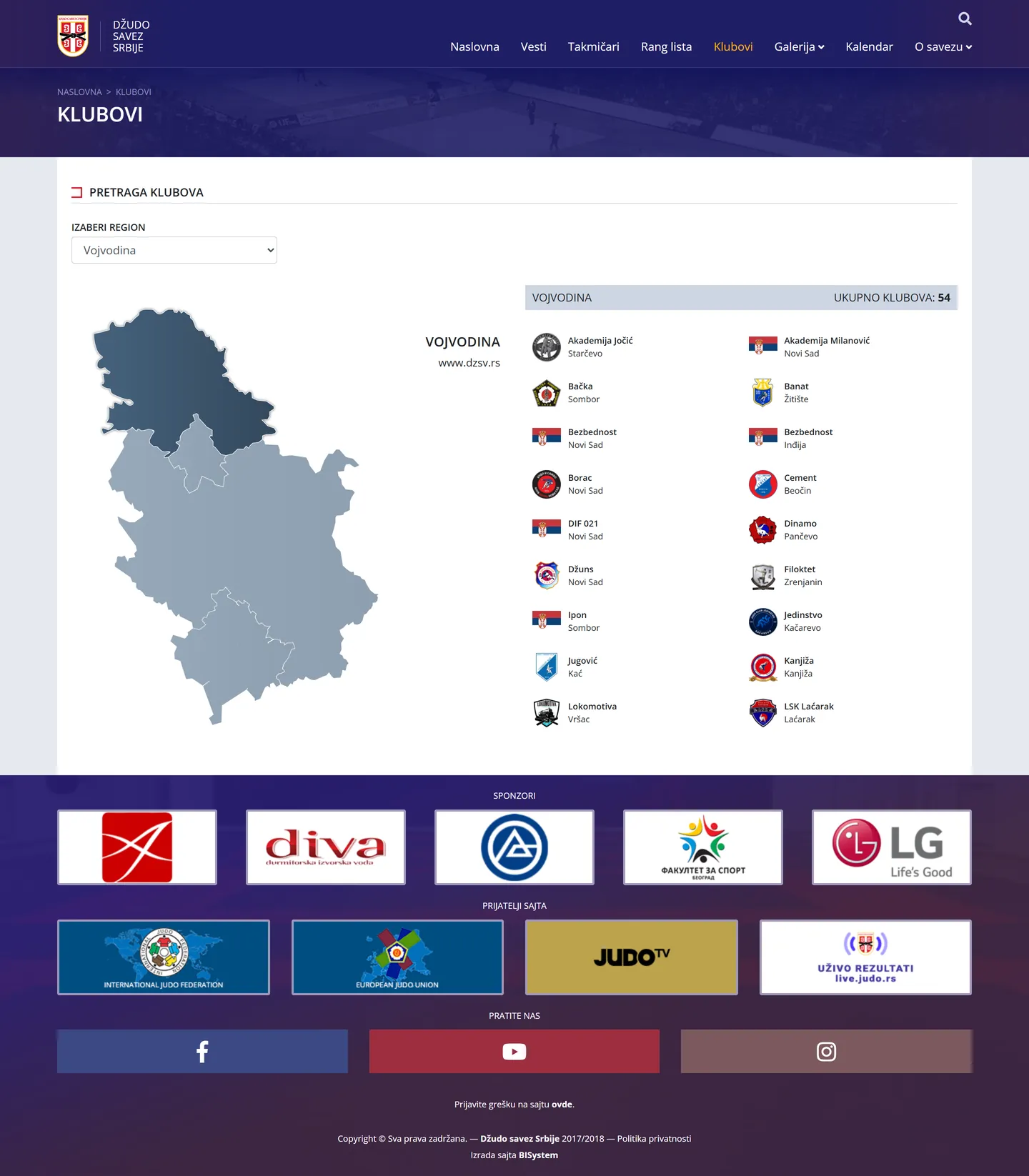 Clubs on a map