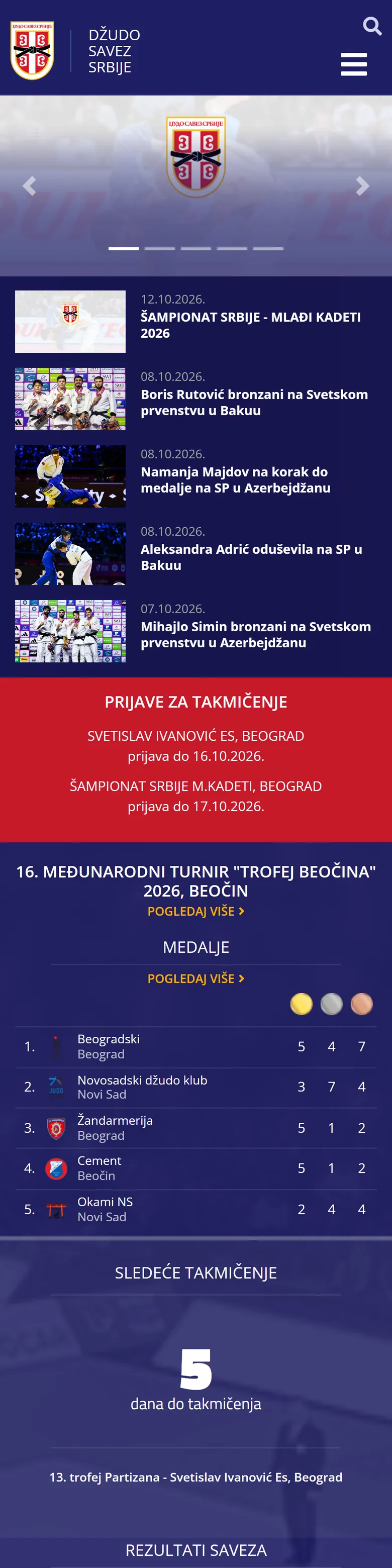 The website on a phone