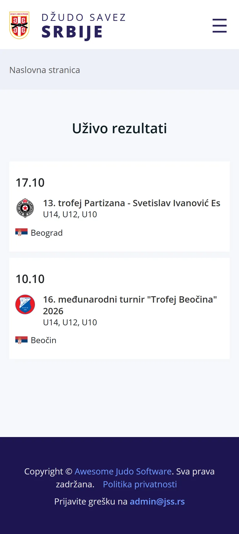 Live results on a phone