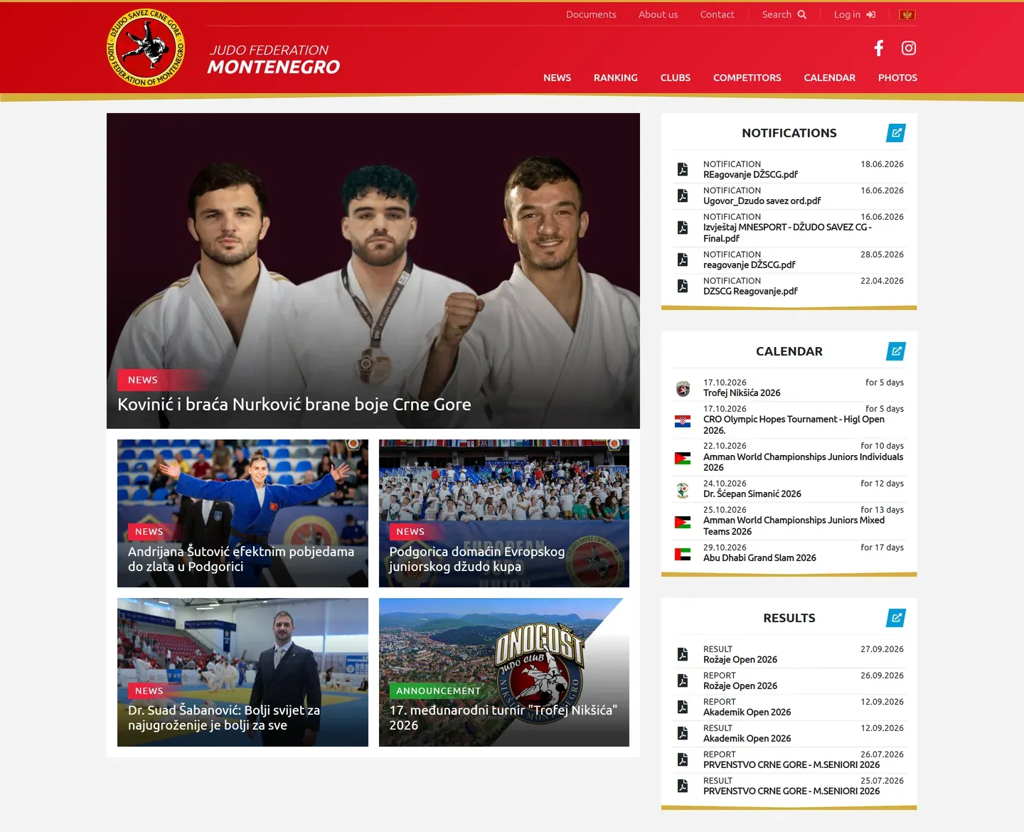 The English version of the website